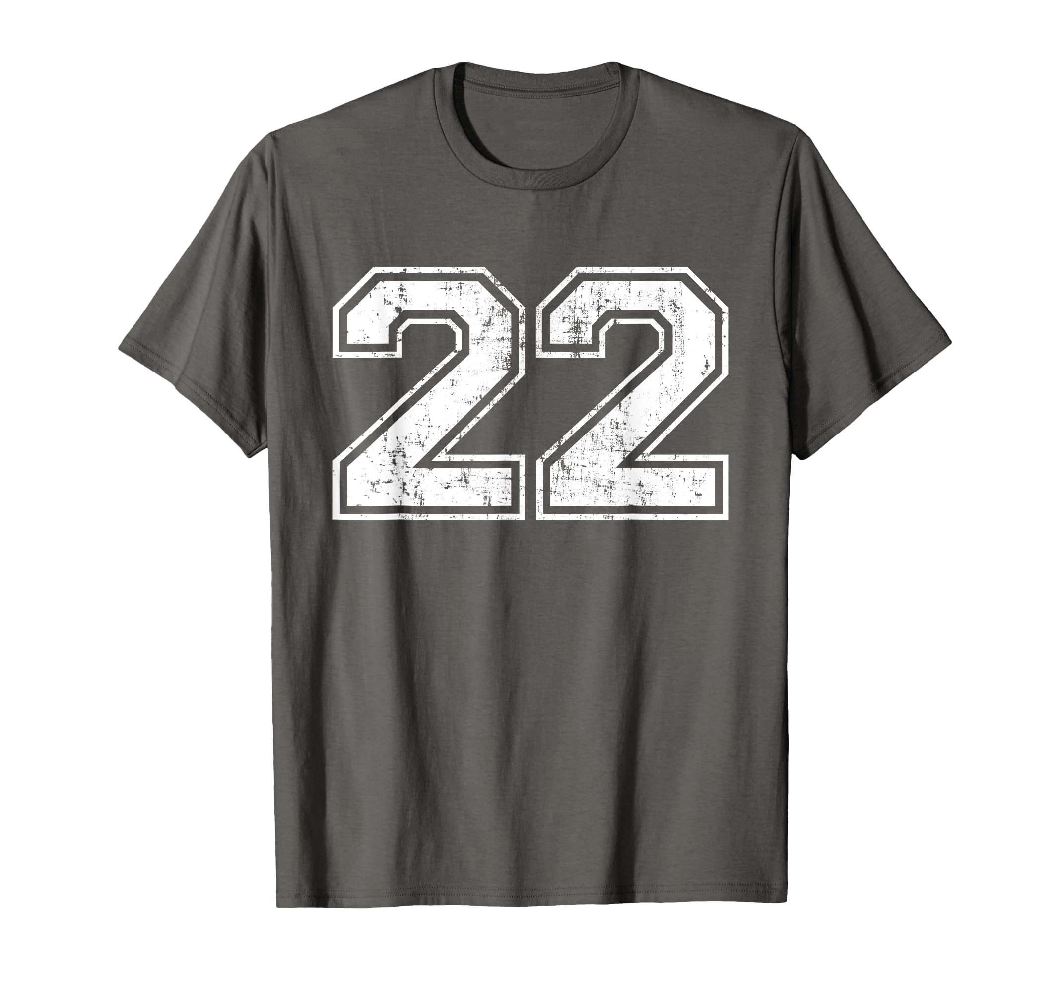 Number 22 Twenty Two Distressed T-Shirt - Custom Art Print for Adults - T-Shirt, Sweatshirt, Hoodie