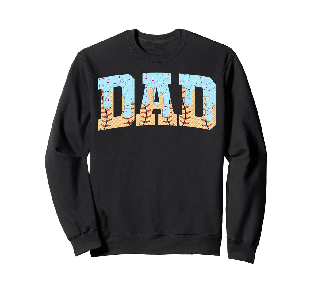 Baseball Dad Ice Cream Drip Sweatshirt - Minimalist Print Men Women - T-Shirt, Sweatshirt, Hoodie
