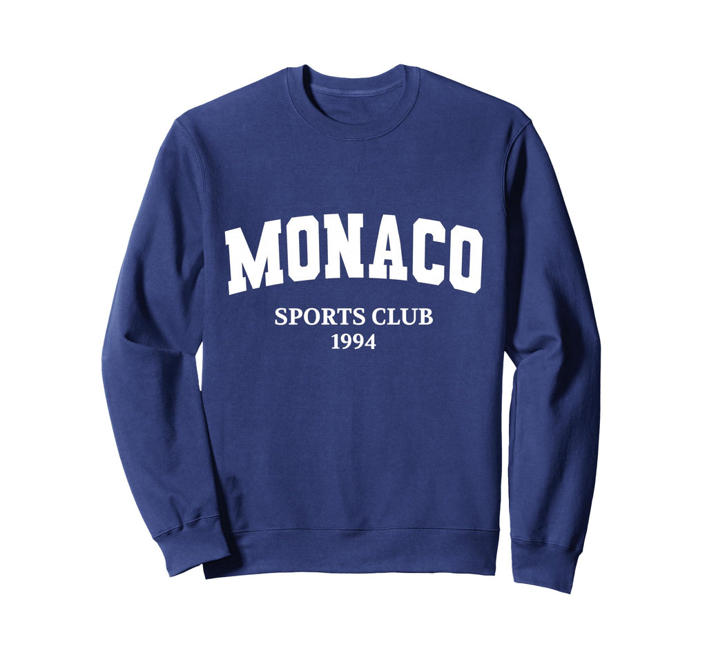 Monaco Sports Club Athletic Tennis Sweatshirt - Minimalist Print Men Women - T-Shirt, Sweatshirt, Hoodie