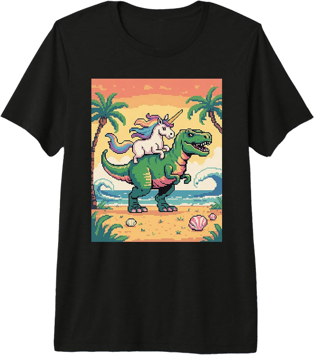 Retro Dino Arcade - Adult & Kids T-Shirts, Sweatshirts & Hoodies apparel design preview 1