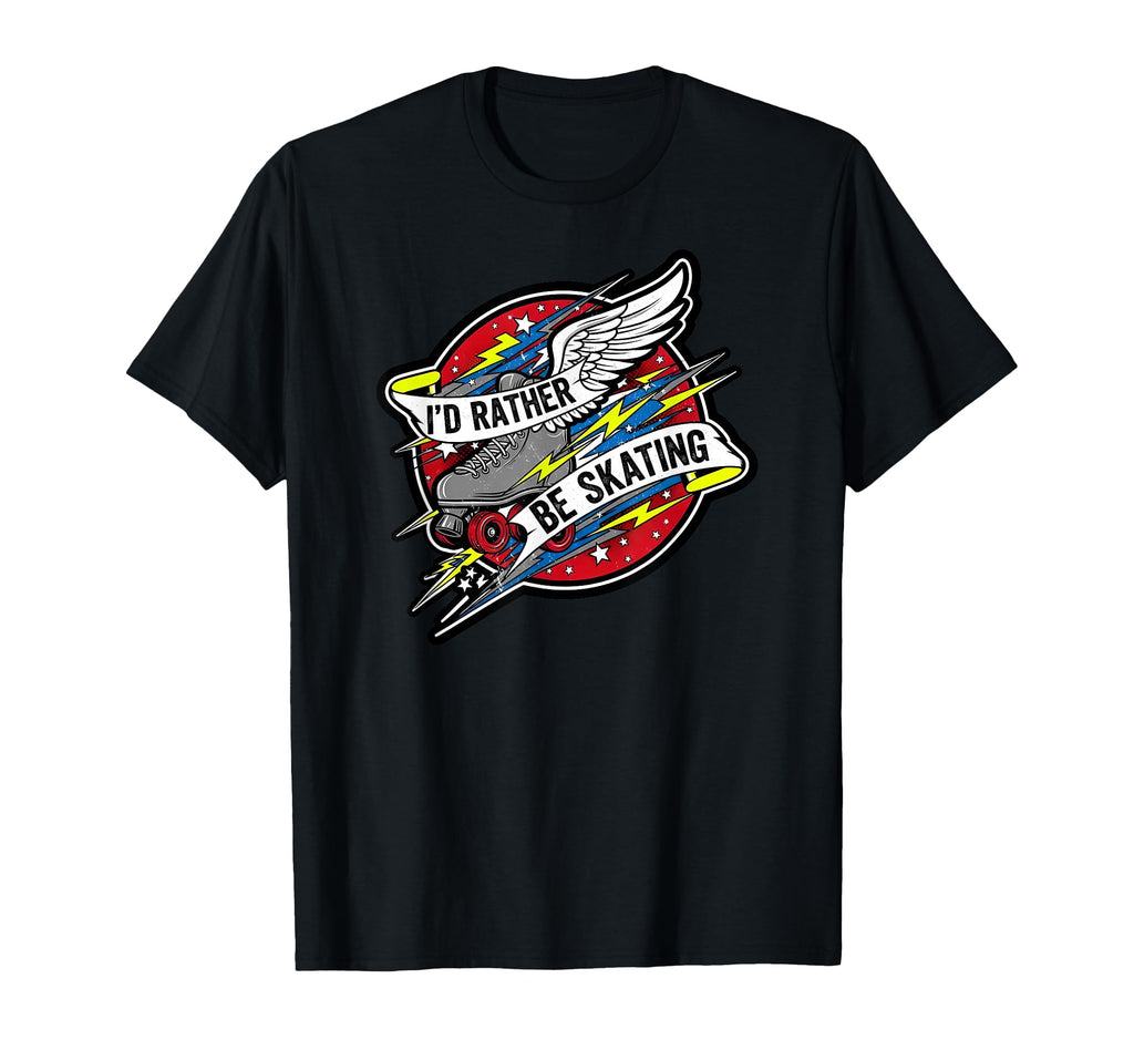 Id Rather Be Skating Roller Skate T-Shirt - Minimalist Print for Adults - T-Shirt, Sweatshirt, Hoodie