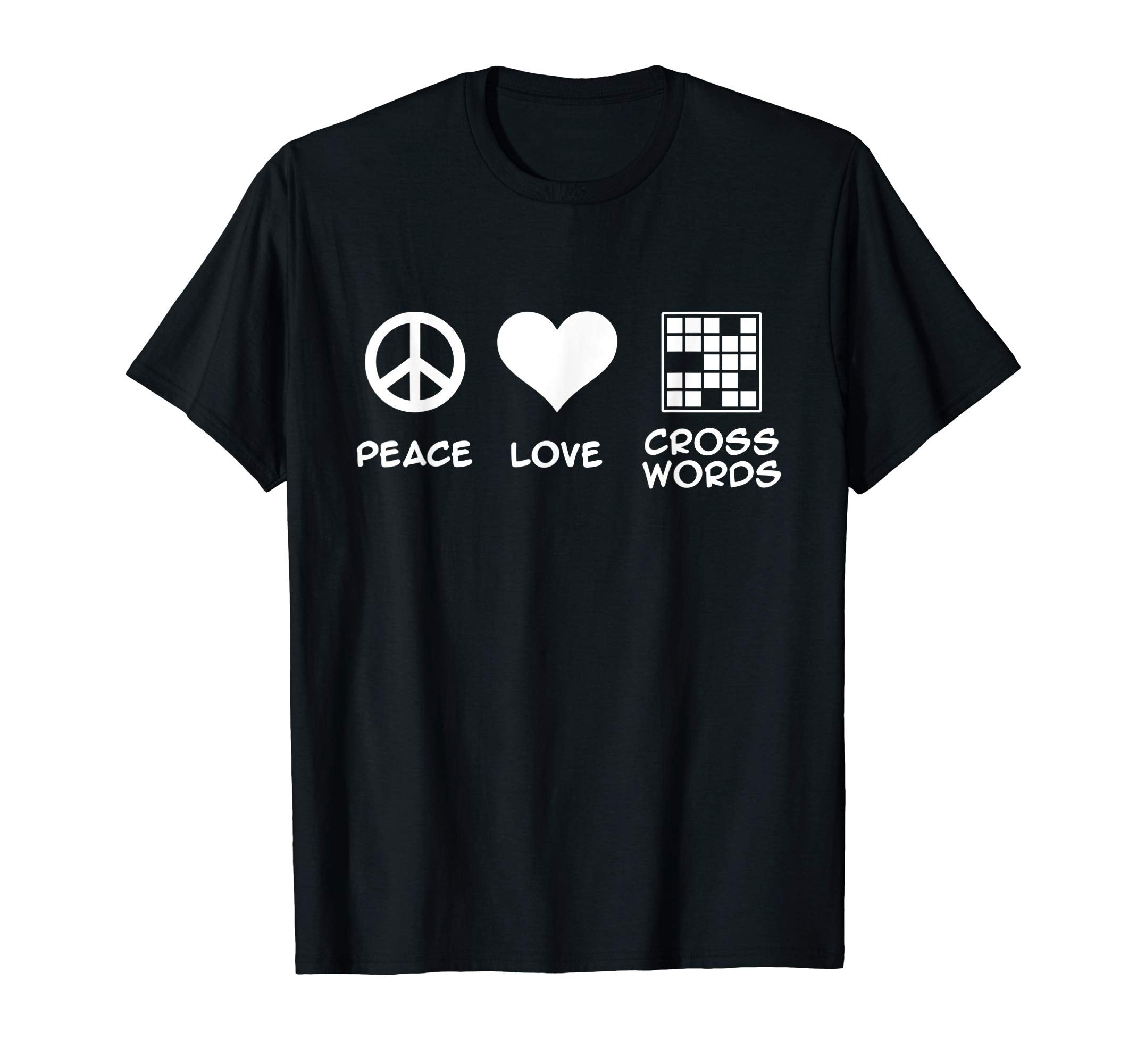 Peace Love Crosswords T-Shirt - Minimalist Print for Adults - T-Shirt, Sweatshirt, Hoodie