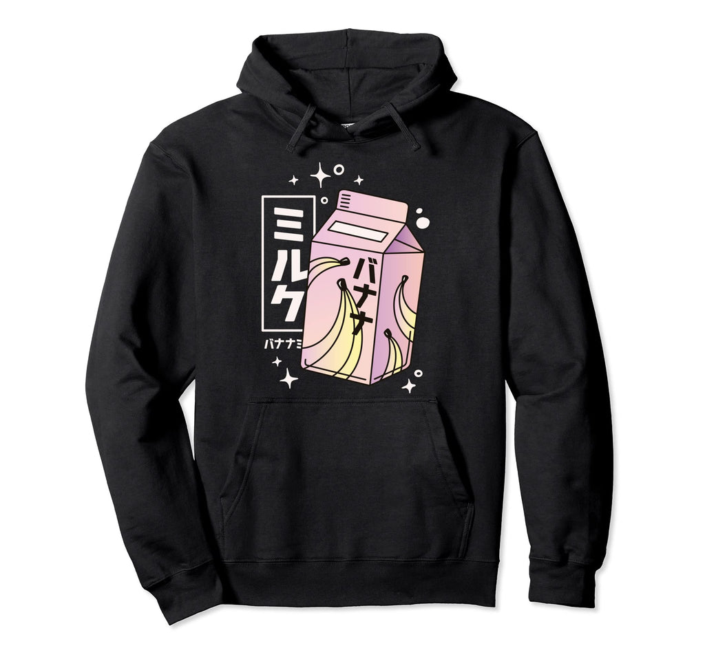 Banana Milk Kawaii Vaporwave Pastel Hoodie - Custom Art Print for Adults - T-Shirt, Sweatshirt, Hoodie