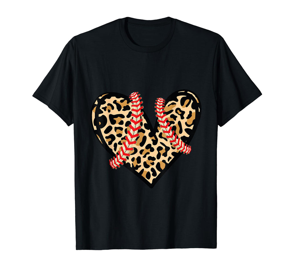Baseball Mom Valentine Leopard T-Shirt - Fun Novelty Design for Adults - T-Shirt, Sweatshirt, Hoodie