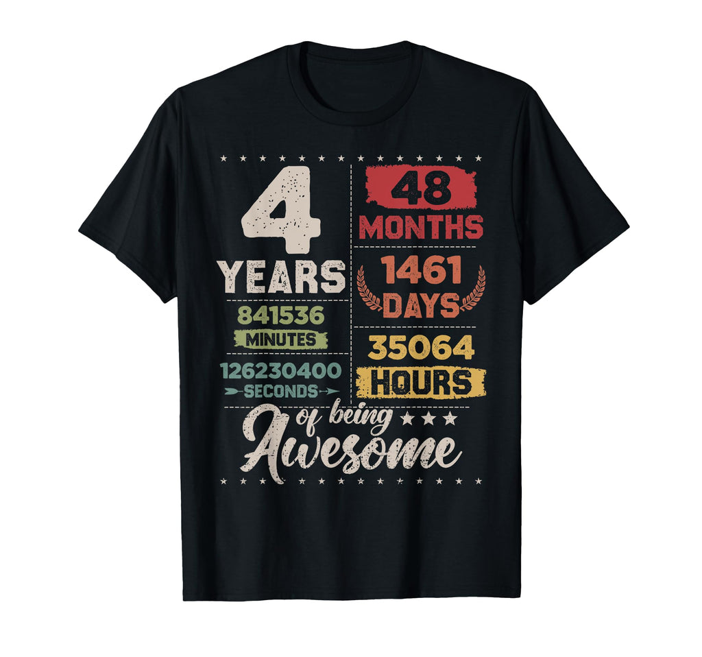 4 Years Being Awesome Countdown 4Th T-Shirt - Unique Graphic Unisex - T-Shirt, Sweatshirt, Hoodie