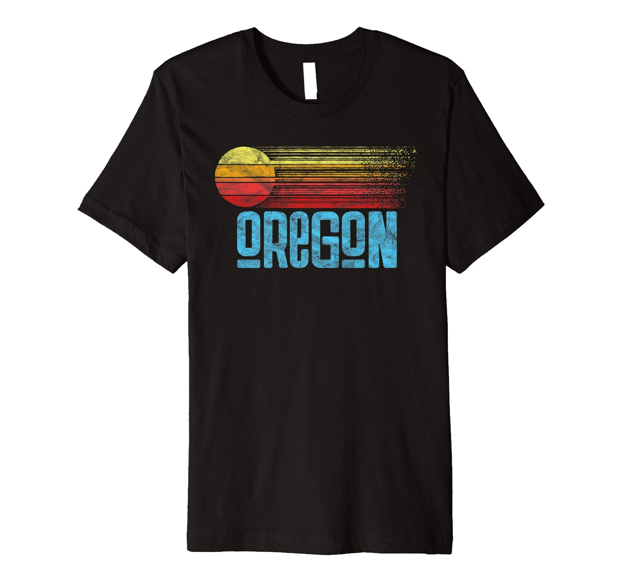 Oregon Distressed Sun T-Shirt - Fun Novelty Design for Adults - T-Shirt, Sweatshirt, Hoodie