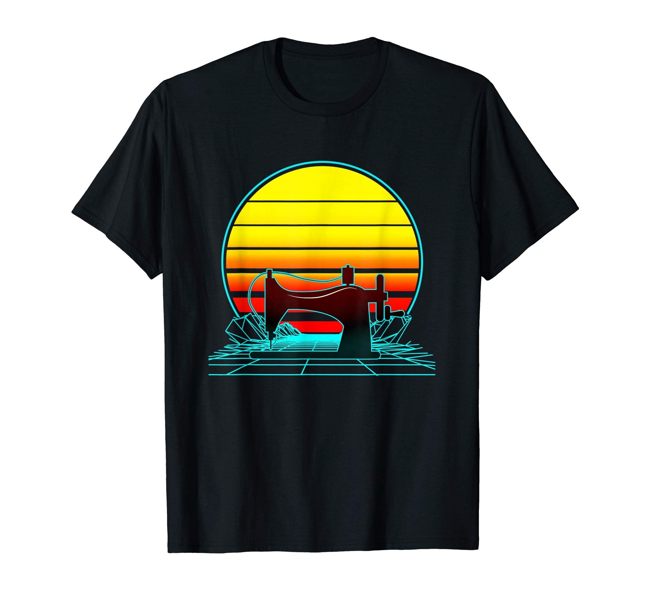 Sunset Sewing Machine T-Shirt - Graphic Print Unisex - T-Shirt, Sweatshirt, Hoodie