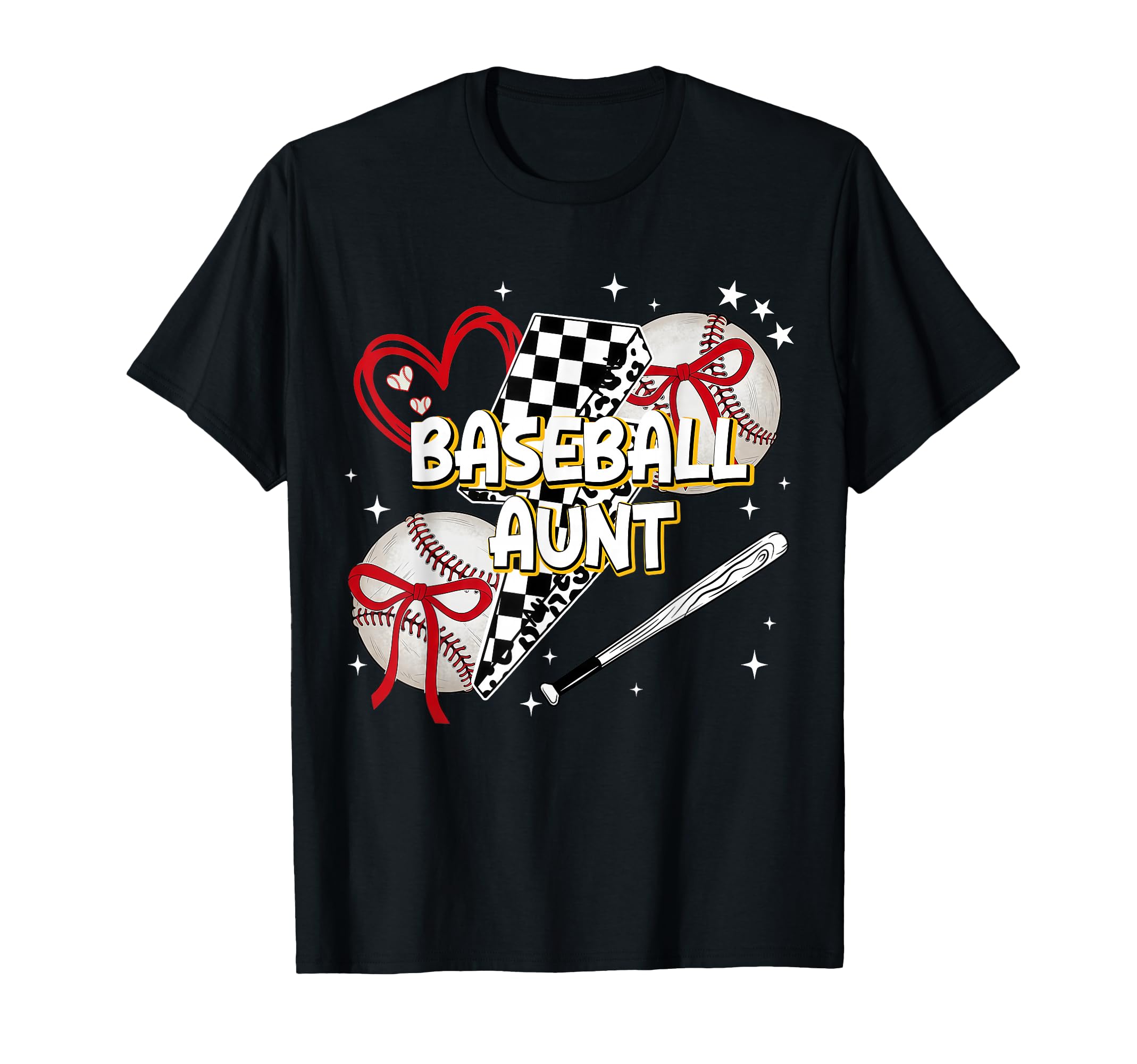 Baseball Aunt Heart Leopard Bow Pride T-Shirt - Novelty Apparel Men Women - T-Shirt, Sweatshirt, Hoodie