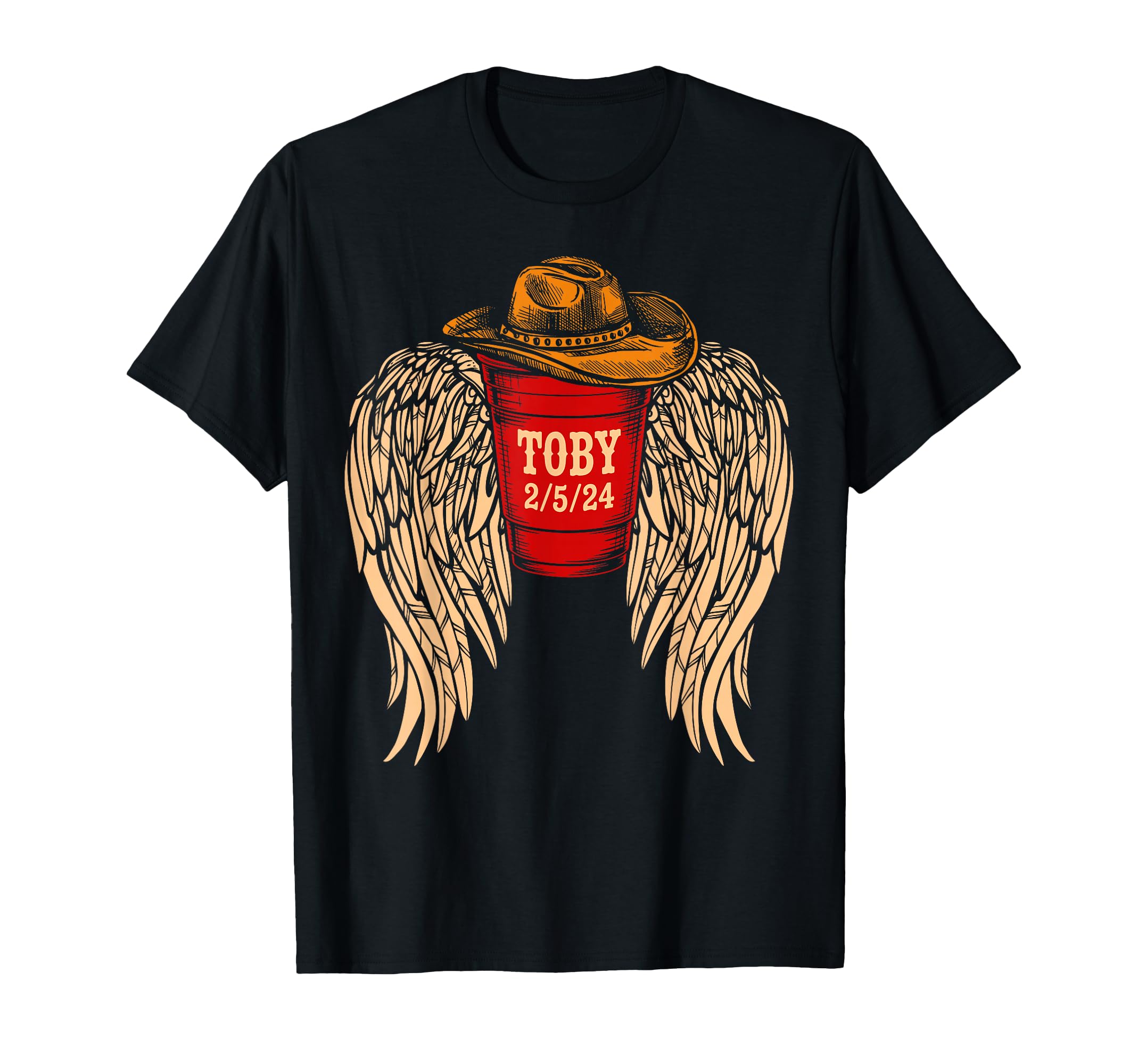 Cowboy Hat Angle Wings Red Cup Toby T-Shirt - Streetwear Style Unisex - T-Shirt, Sweatshirt, Hoodie
