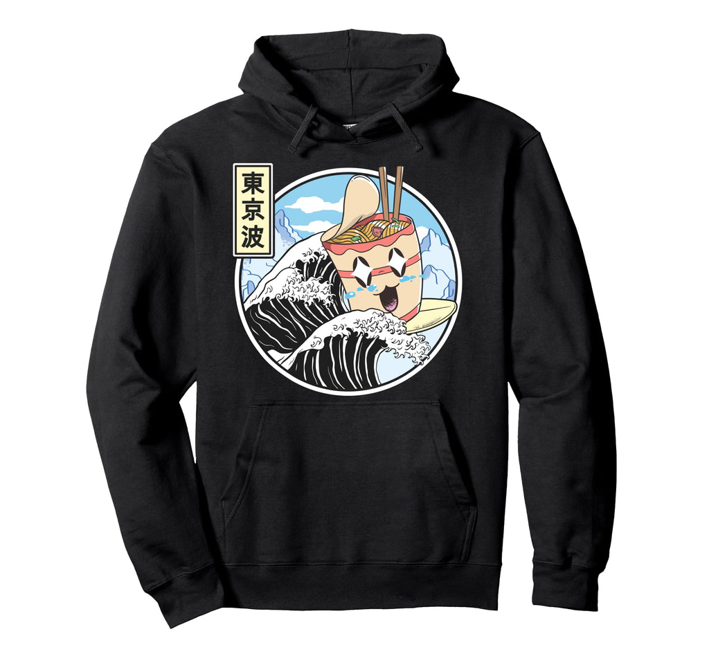 Instant Ramen Noodles Surfing Hoodie - Casual Everyday Wear Men Women - T-Shirt, Sweatshirt, Hoodie