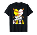 Ball Nana Heart Softball Baseball Nana T-Shirt - Trendy Graphic for Adults - T-Shirt, Sweatshirt, Hoodie