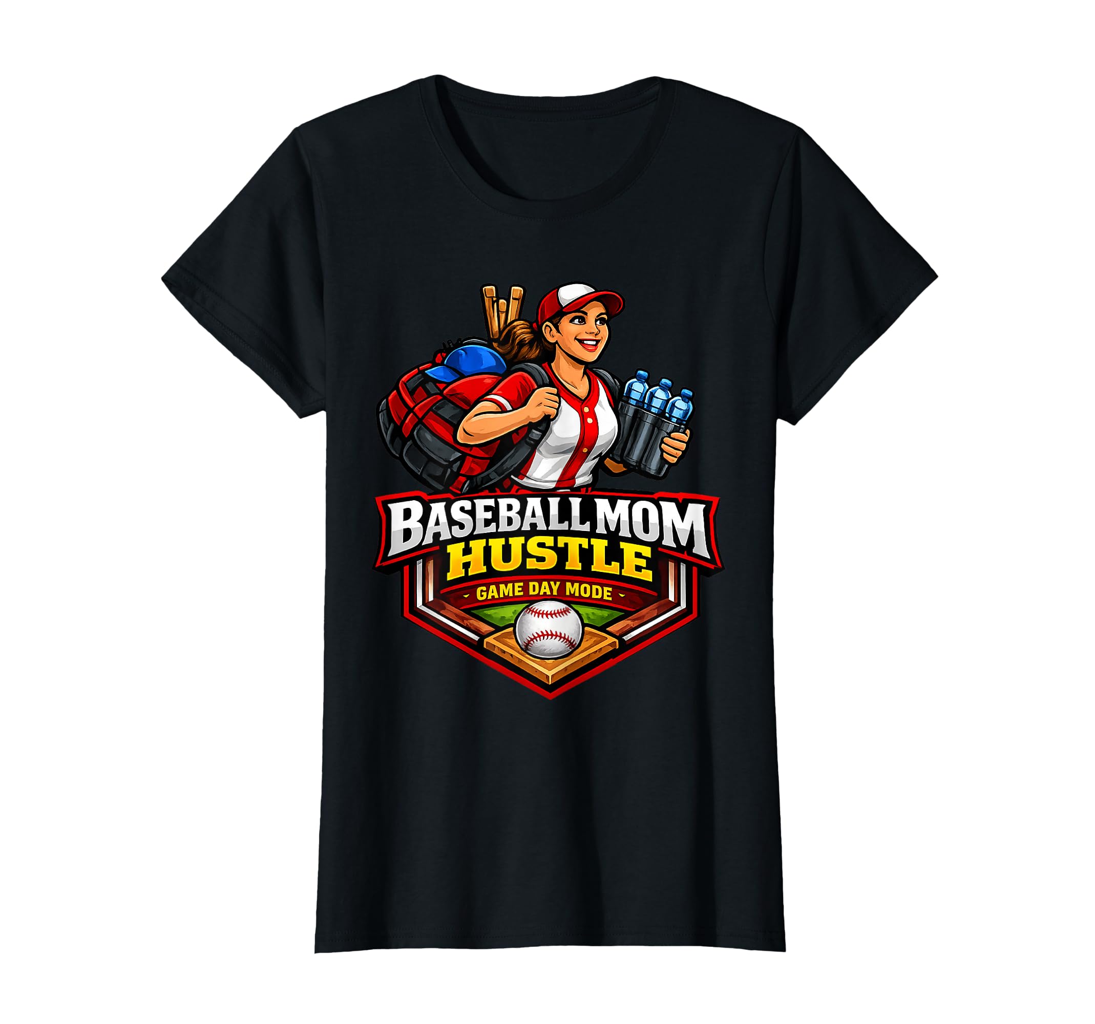 Baseball Mom Hustle Funny Game Day T-Shirt - Trendy Graphic Unisex - T-Shirt, Sweatshirt, Hoodie