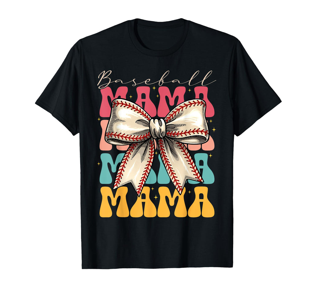 Baseball Mama Coquette Bow Game Day T-Shirt - Fun Novelty Design Unisex - T-Shirt, Sweatshirt, Hoodie