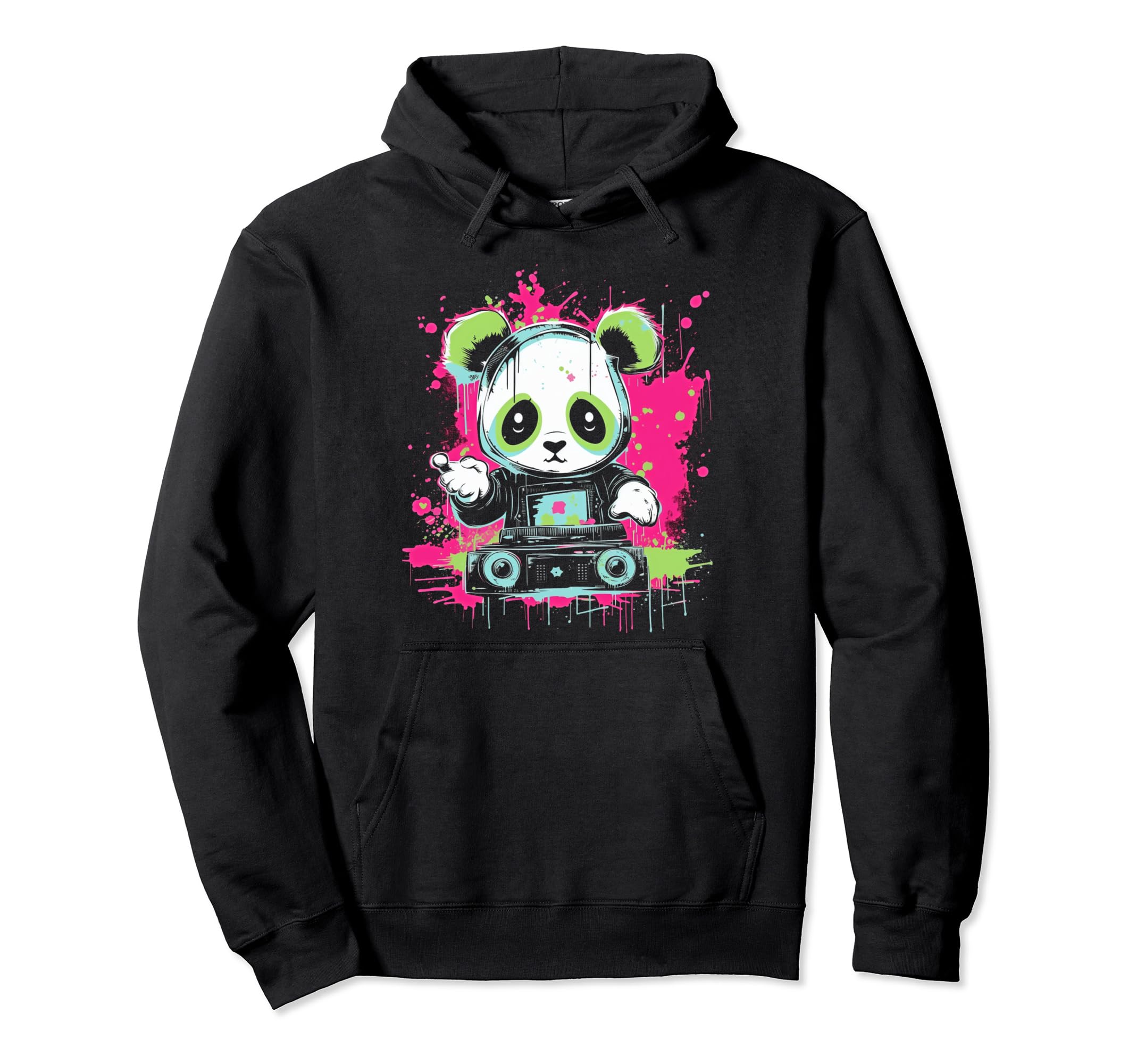 Kawaii Panda Dj Japanese Edm Y2K Hoodie - Custom Art Print Men Women - T-Shirt, Sweatshirt, Hoodie