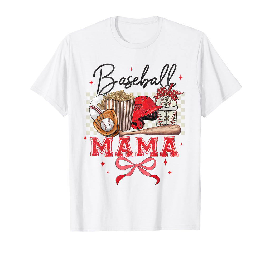 Baseball Mama Coquette Bow Game Day T-Shirt - Streetwear Style for Adults - T-Shirt, Sweatshirt, Hoodie