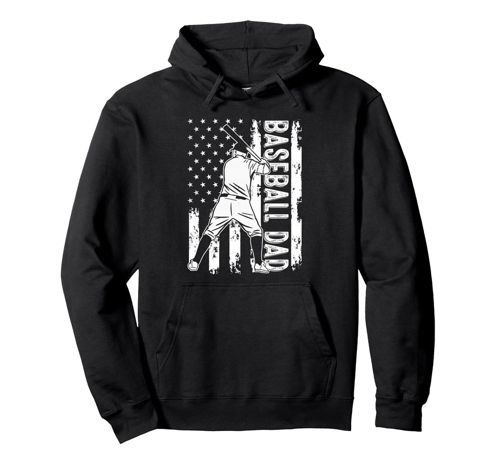 Baseball Dad Patriotic Player Pride Hoodie - Graphic Print for Adults - T-Shirt, Sweatshirt, Hoodie