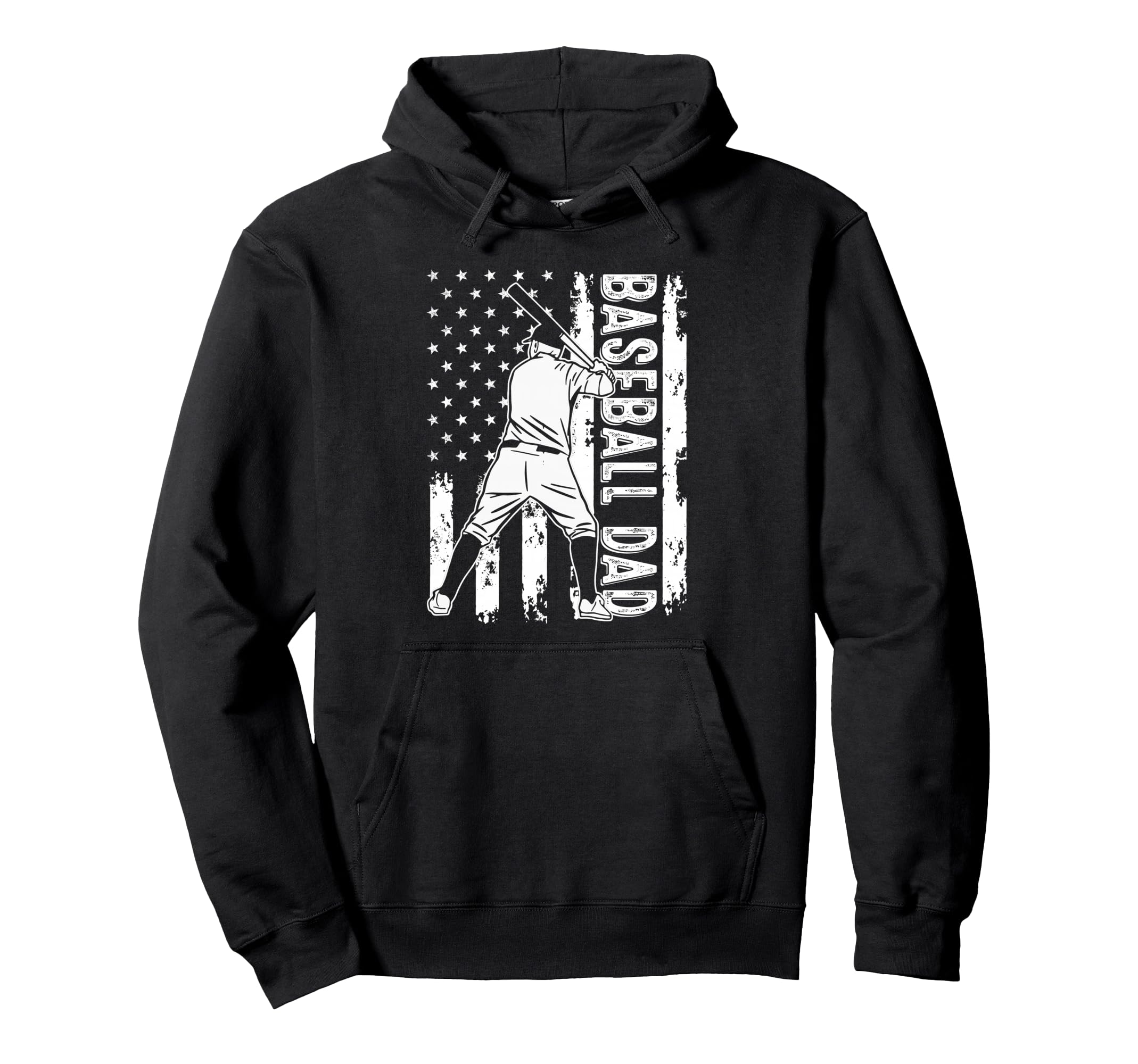 Baseball Dad Patriotic Player Pride Hoodie - Graphic Print for Adults - T-Shirt, Sweatshirt, Hoodie