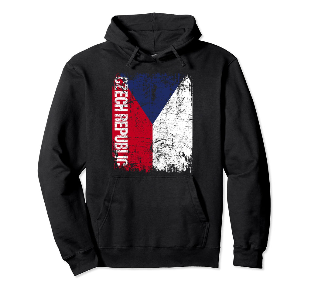 Czech Republic Flag Distressed Czech Hoodie - Aesthetic Graphic for Adults - T-Shirt, Sweatshirt, Hoodie