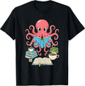 Literary Bookish Book Octopus Coffee Reading Sea - Adult & Kids T-Shirts, Sweatshirts & Hoodies apparel design preview 1