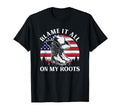 Blame It All My Roots Cowboy Hat Usa Flag T-Shirt - Trendy Graphic Unisex - T-Shirt, Sweatshirt, Hoodie