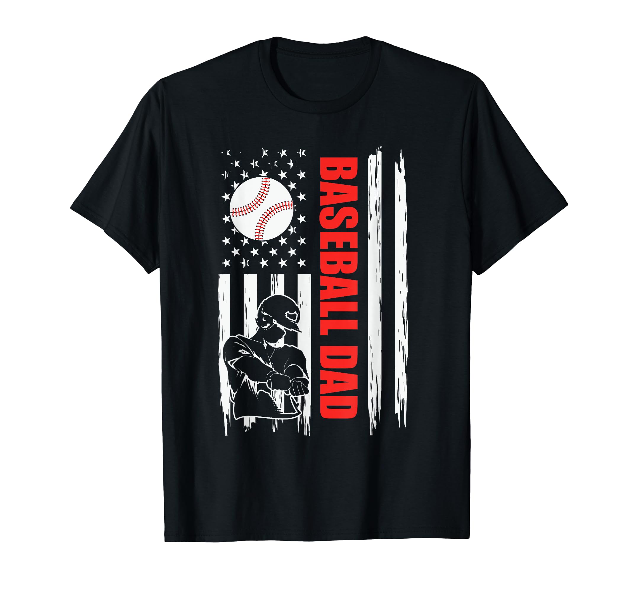 Baseball Dad Gifts Daddy Fathers Day T-Shirt - Minimalist Print for Adults - T-Shirt, Sweatshirt, Hoodie