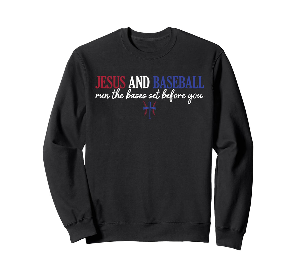 Jesus And Baseball Run Bases Set Sweatshirt - Streetwear Style Unisex - T-Shirt, Sweatshirt, Hoodie