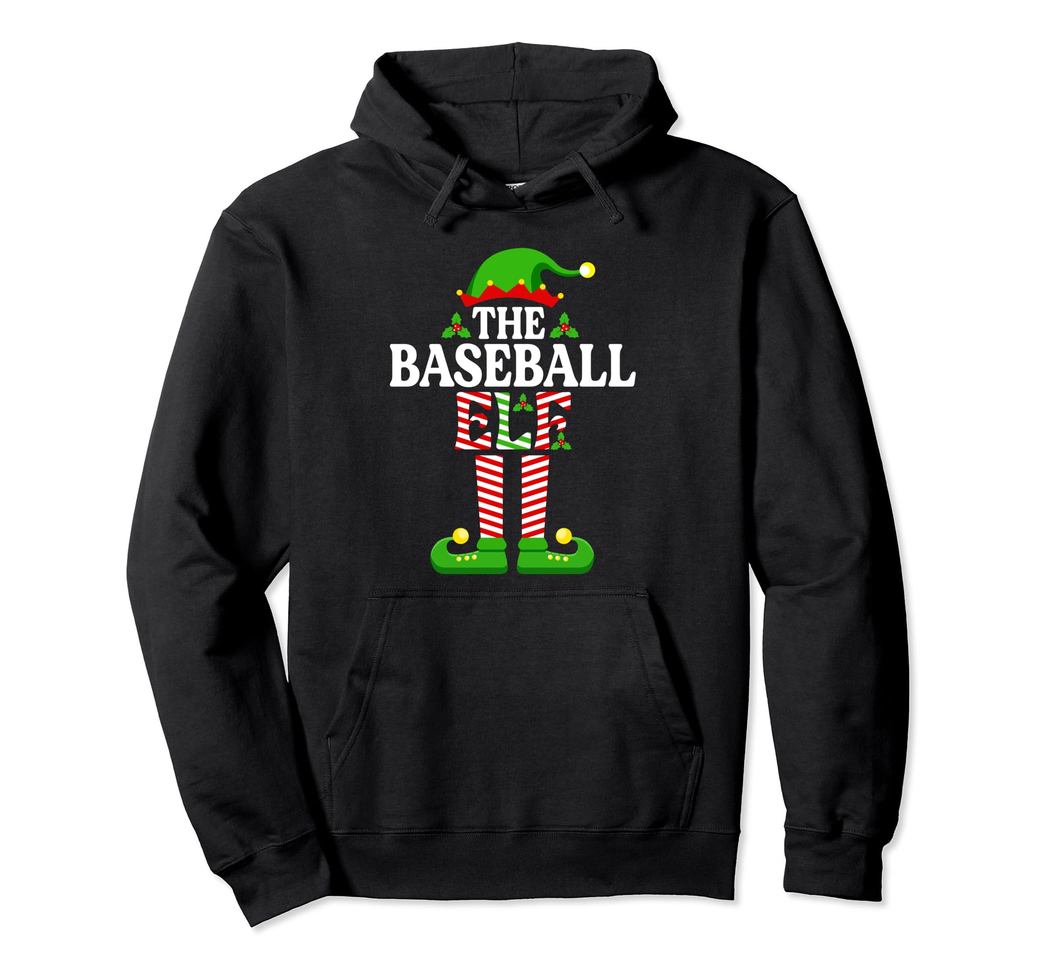 Baseball Elf Funny Family Matching Hoodie - Casual Everyday Wear for Adults - T-Shirt, Sweatshirt, Hoodie