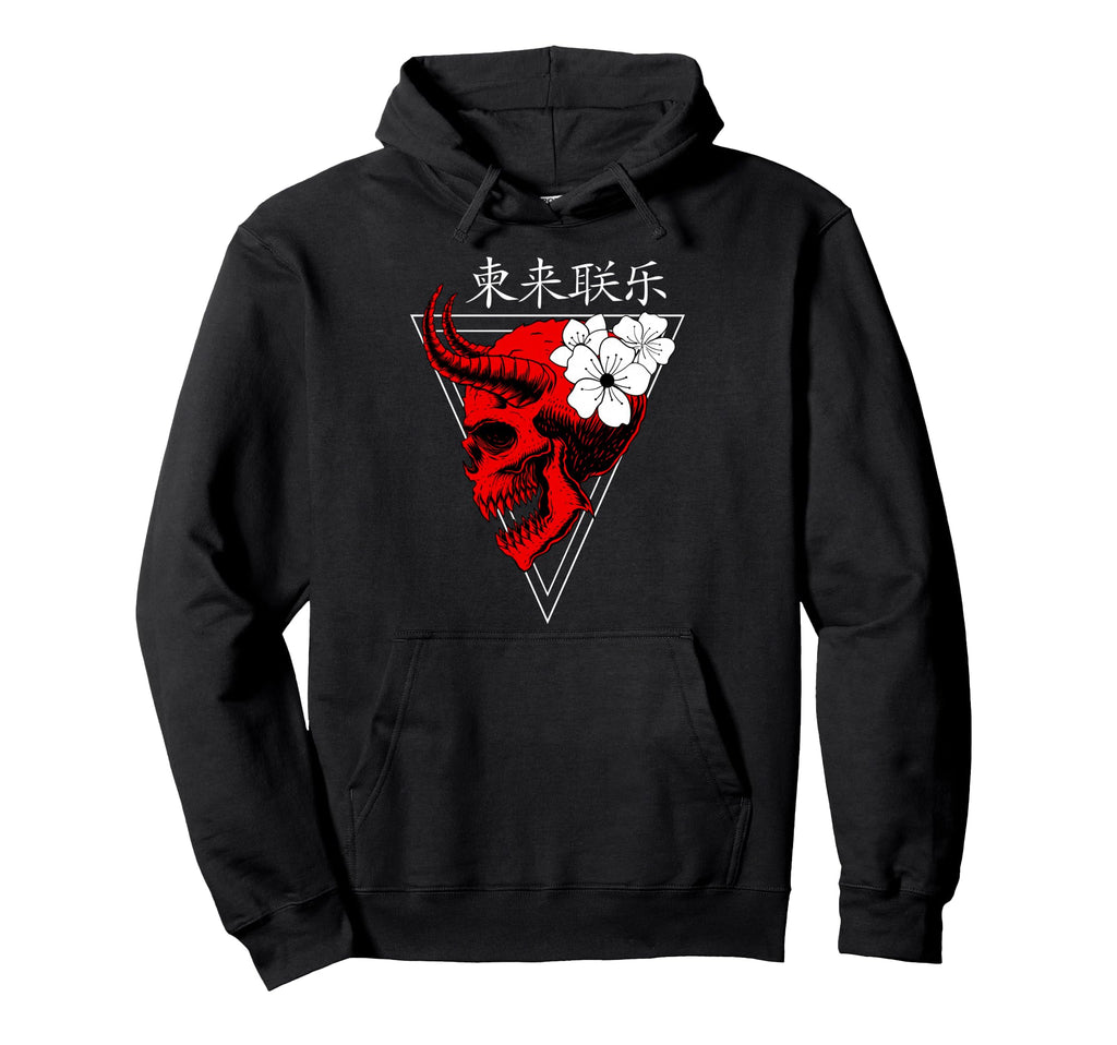 Japanese Demon Vaporwave I Aesthetic Art Hoodie - Custom Art Print Unisex - T-Shirt, Sweatshirt, Hoodie
