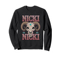 Custom Nicki Name Wife Bull Skeleton Sweatshirt - Trendy Graphic Unisex - T-Shirt, Sweatshirt, Hoodie