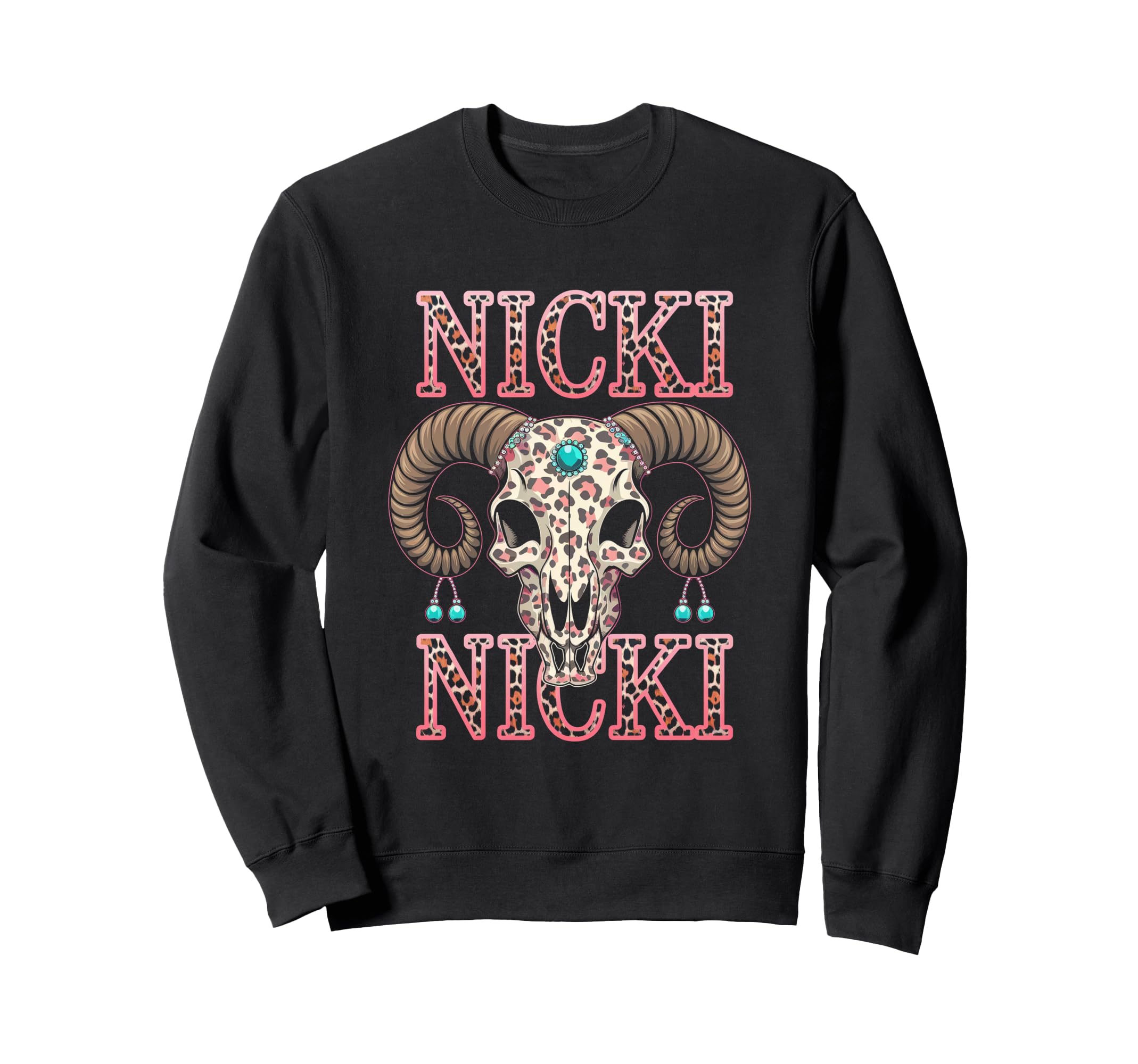 Custom Nicki Name Wife Bull Skeleton Sweatshirt - Trendy Graphic Unisex - T-Shirt, Sweatshirt, Hoodie