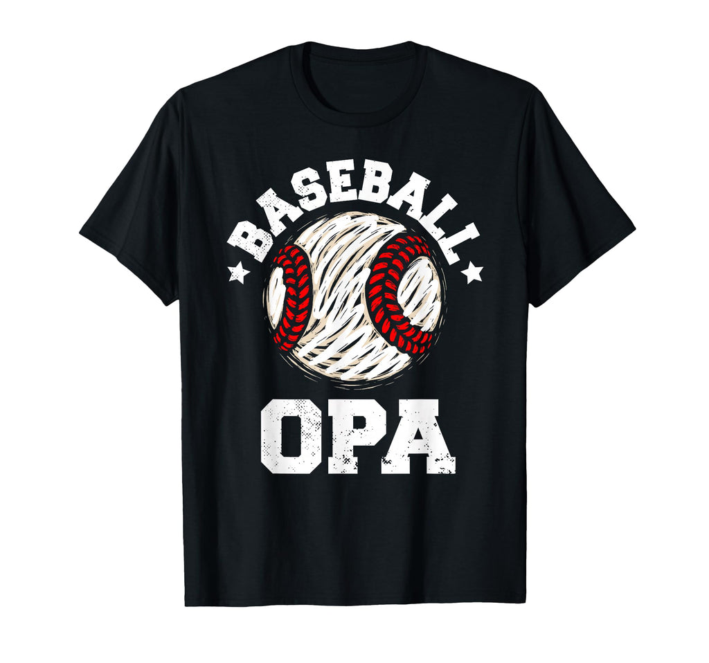 Baseball Opa Distressed Funny Grandpa Game T-Shirt - Trendy Graphic Unisex - T-Shirt, Sweatshirt, Hoodie
