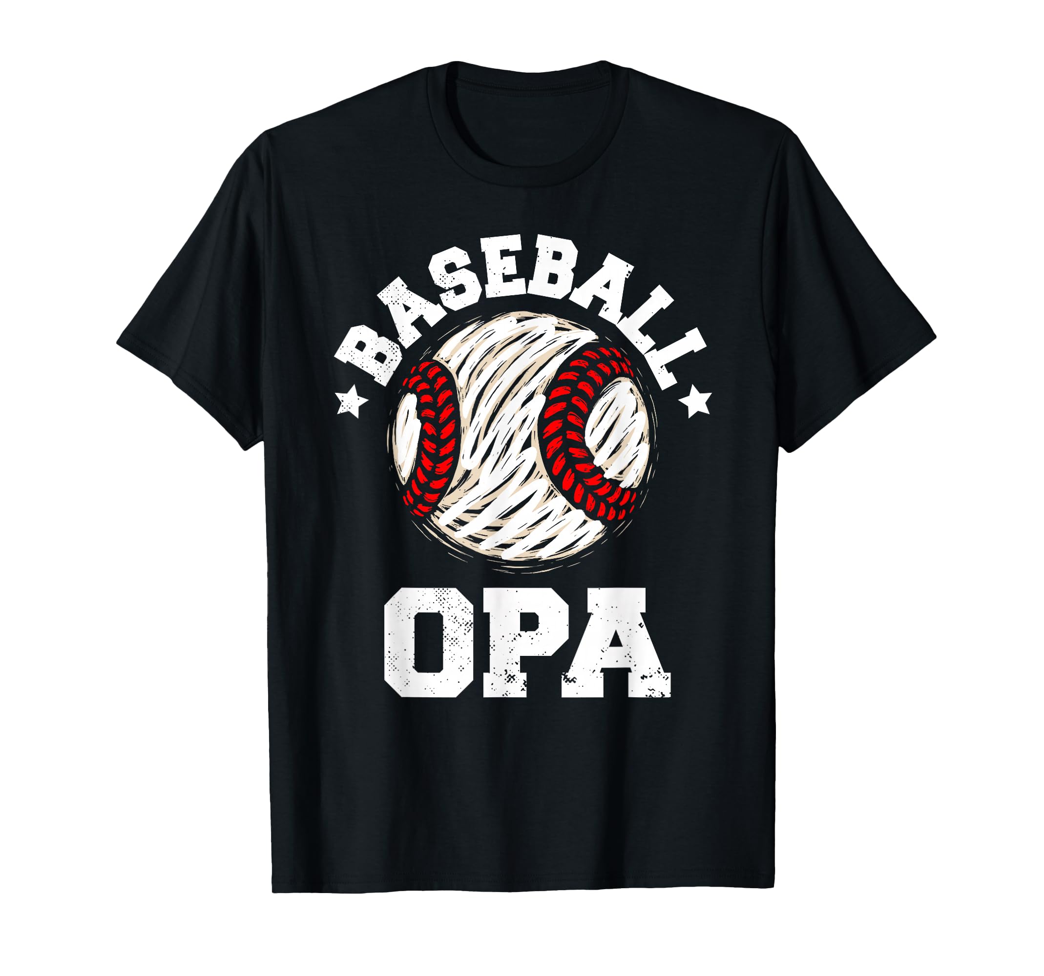 Baseball Opa Distressed Funny Grandpa Game T-Shirt - Trendy Graphic Unisex - T-Shirt, Sweatshirt, Hoodie