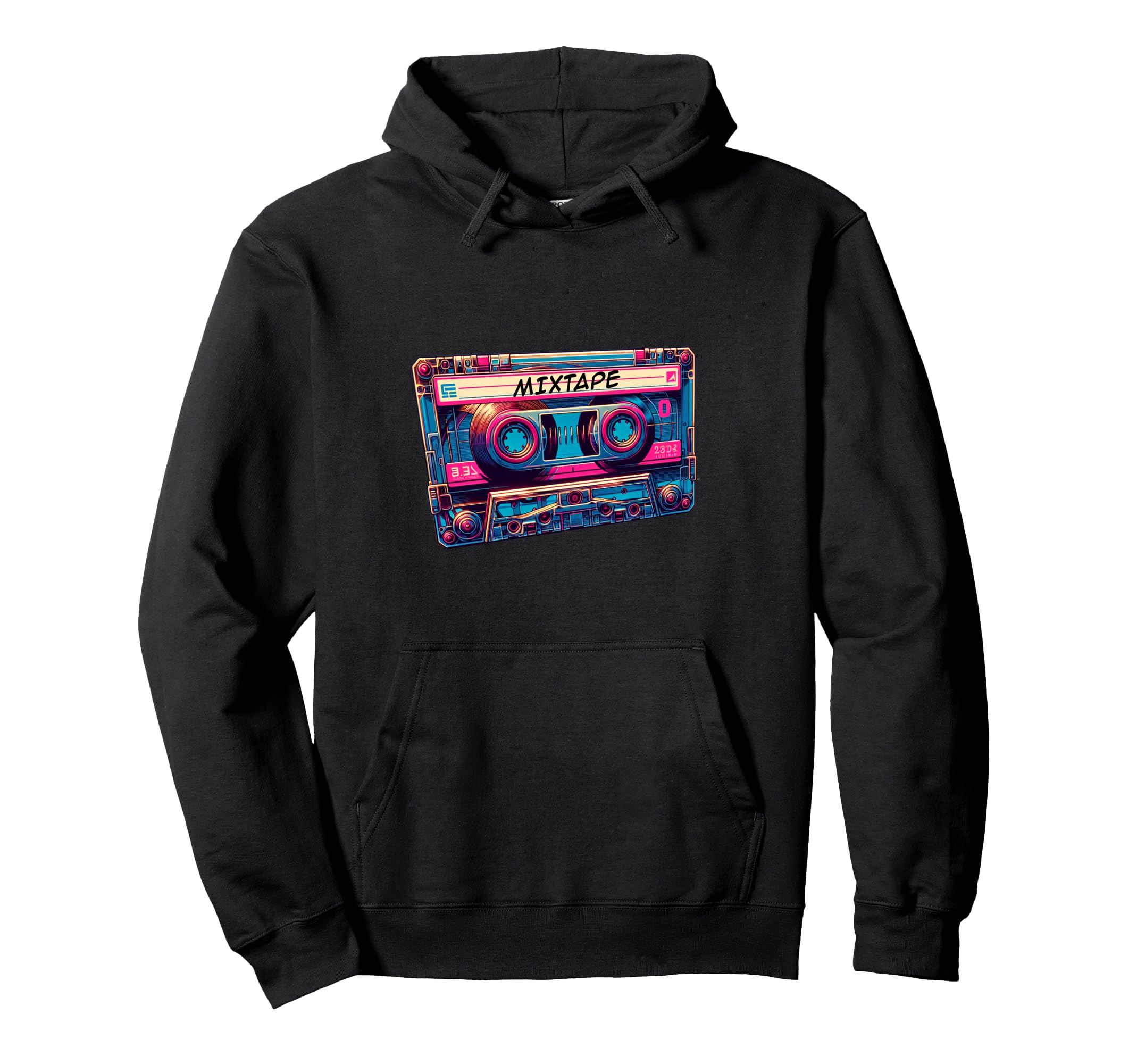 Cassette Tape Mixtape Hoodie - Fun Novelty Design for Adults - T-Shirt, Sweatshirt, Hoodie