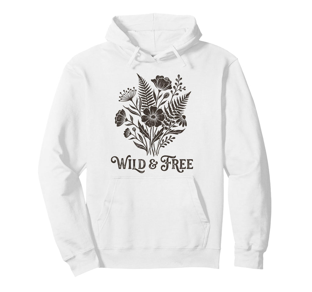 Boho Wildflowers Watercolor Floral Hoodie - Casual Everyday Wear for Adults - T-Shirt, Sweatshirt, Hoodie