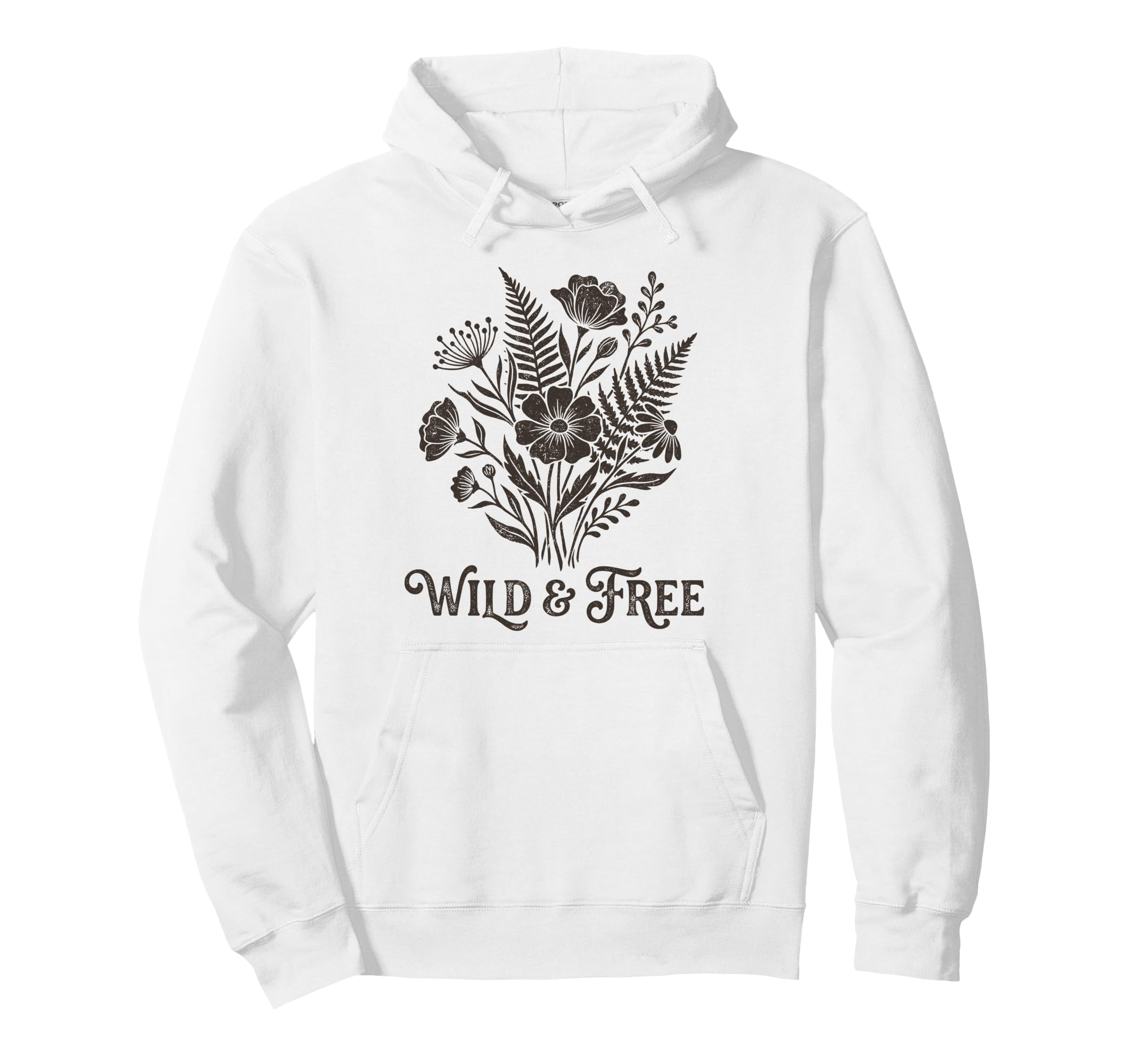 Boho Wildflowers Watercolor Floral Hoodie - Casual Everyday Wear for Adults - T-Shirt, Sweatshirt, Hoodie