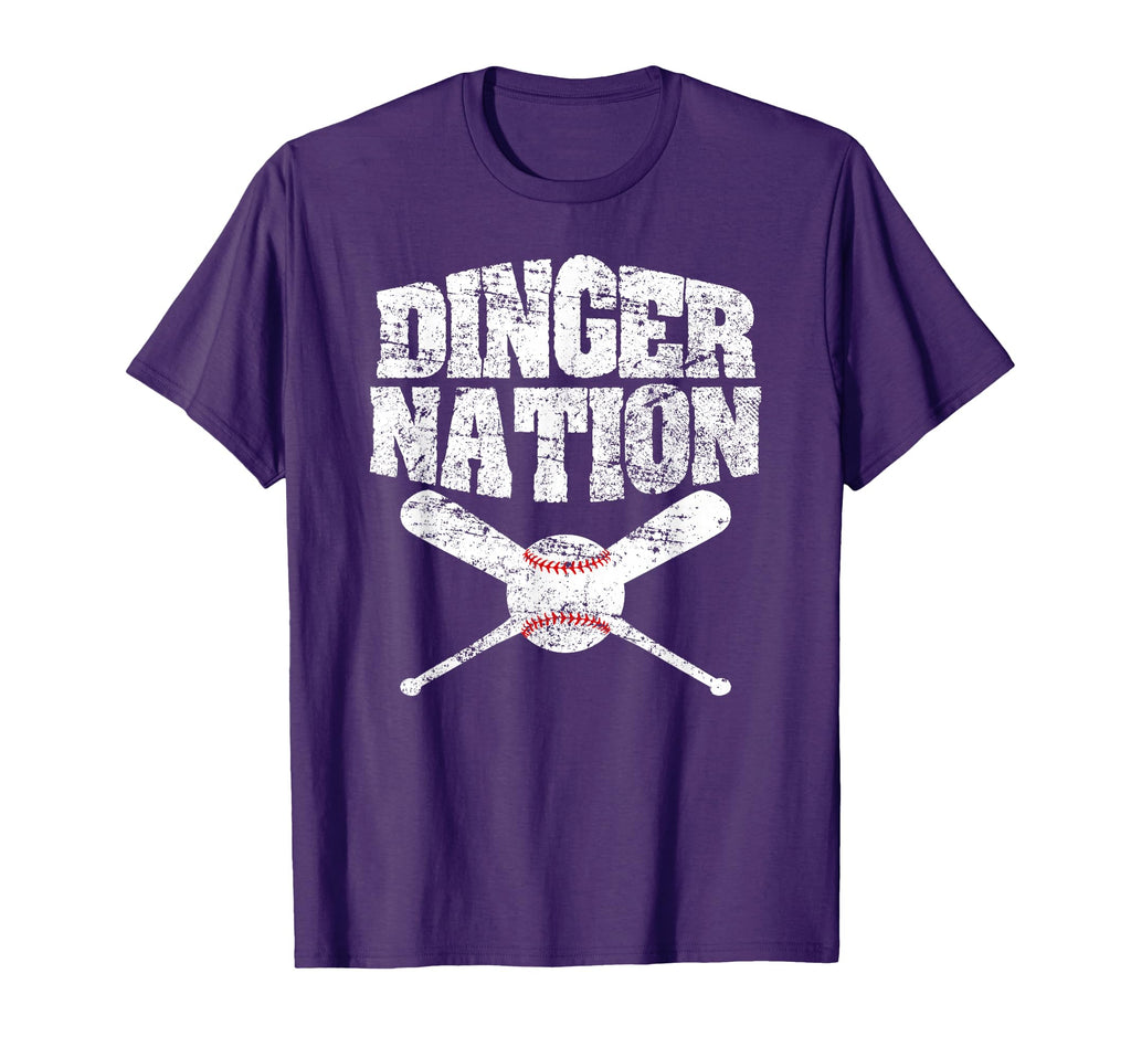 Dinger Nation Funny Baseball T-Shirt - Novelty Apparel for Adults - T-Shirt, Sweatshirt, Hoodie