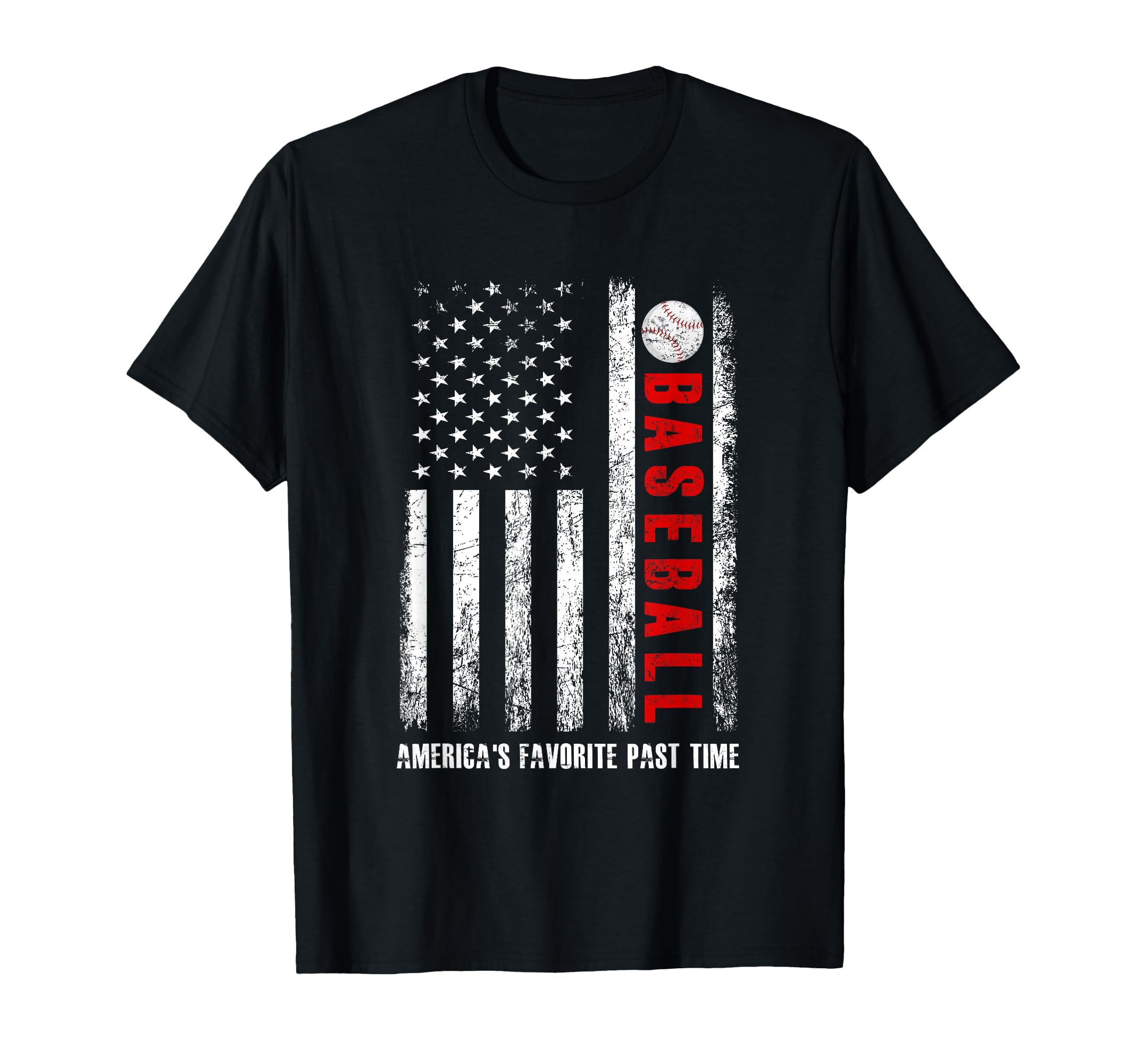 American Flag Baseball Americas T-Shirt - Novelty Apparel for Adults - T-Shirt, Sweatshirt, Hoodie