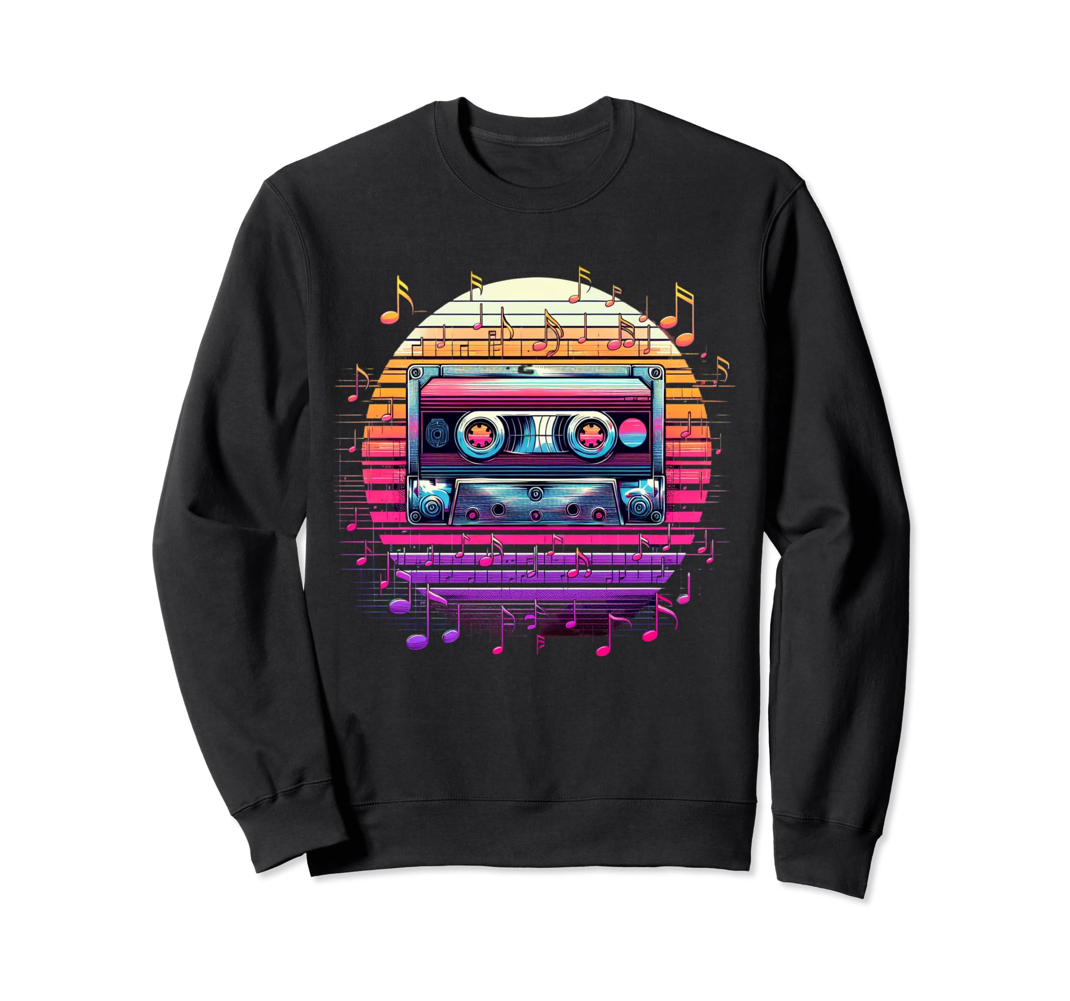 80S Tape Cassette Synthwave Sweatshirt - Custom Art Print Men Women - T-Shirt, Sweatshirt, Hoodie