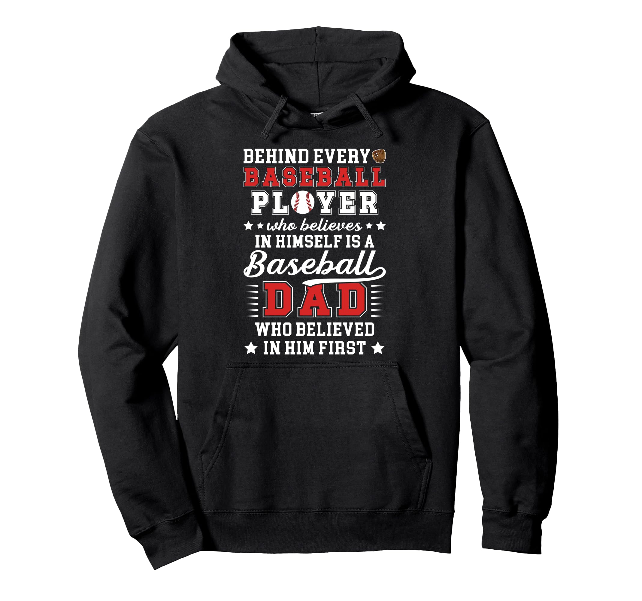 Proud Baseball Dad Baseball Player Hoodie - Fun Novelty Design Men Women - T-Shirt, Sweatshirt, Hoodie