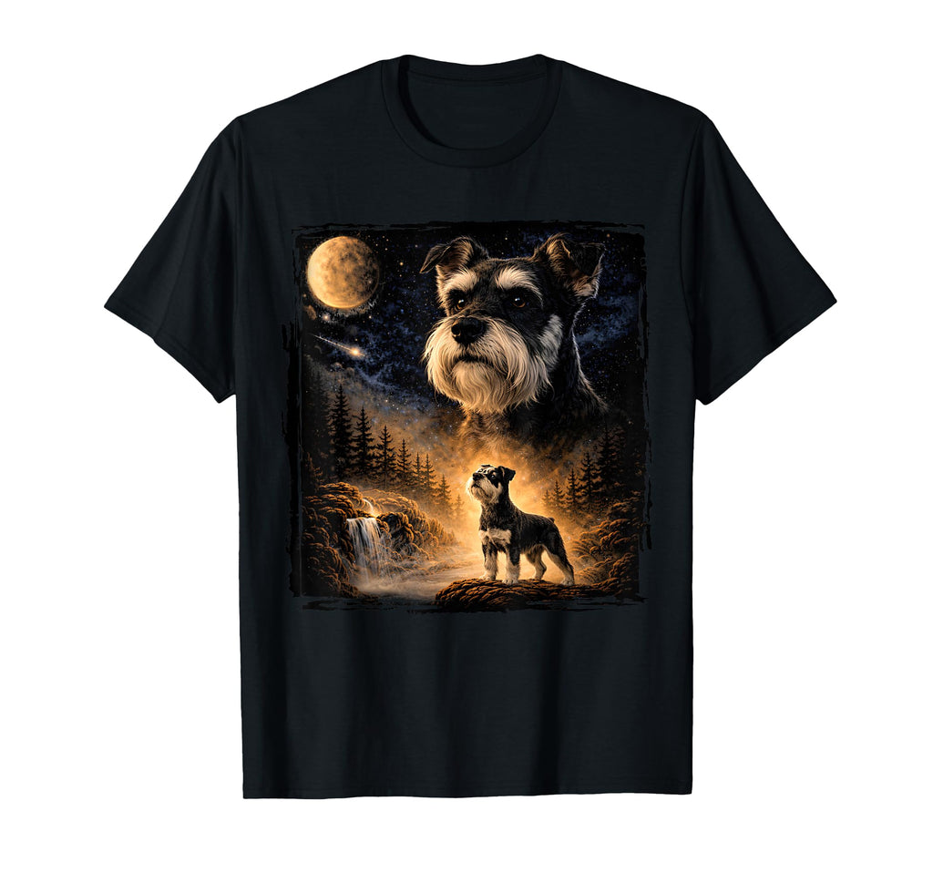 90S Miniature Schnauzer Howling T-Shirt - Casual Everyday Wear for Adults - T-Shirt, Sweatshirt, Hoodie