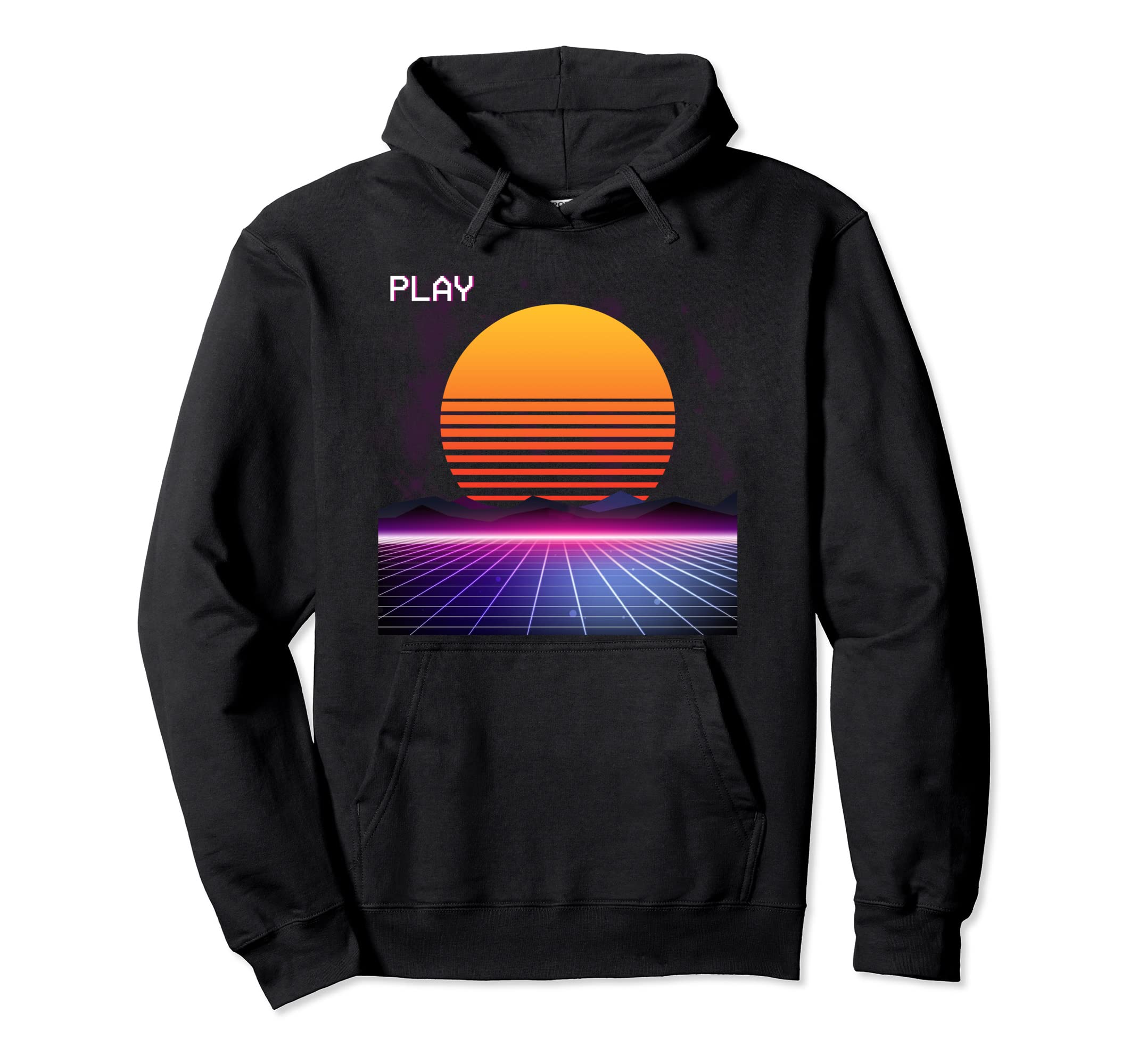 80S Sunset Neon 1980S Eighties Lover Hoodie - Minimalist Print Men Women - T-Shirt, Sweatshirt, Hoodie