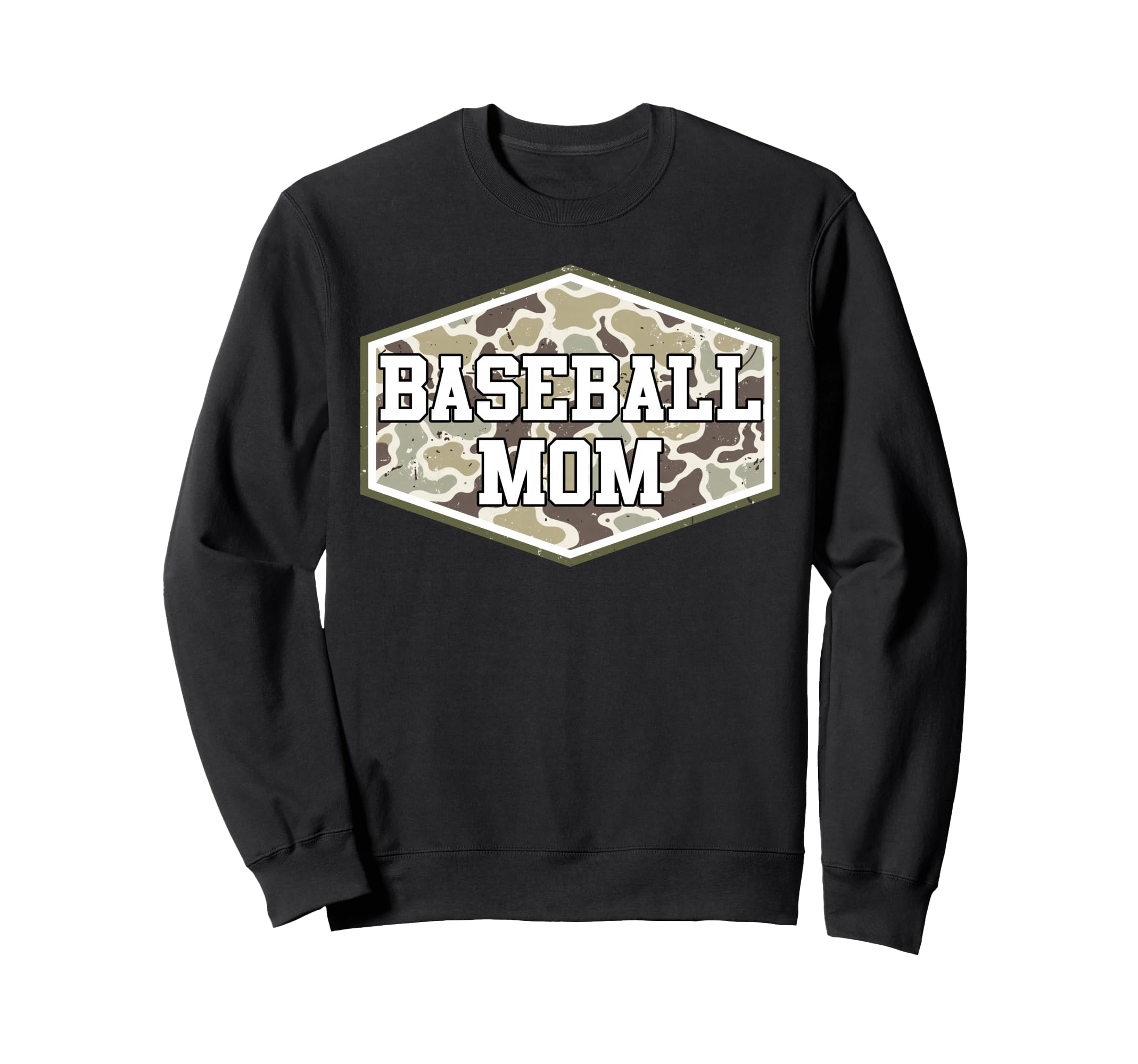Camo Baseball Mom Camouflage Sweatshirt - Fun Novelty Design for Adults - T-Shirt, Sweatshirt, Hoodie