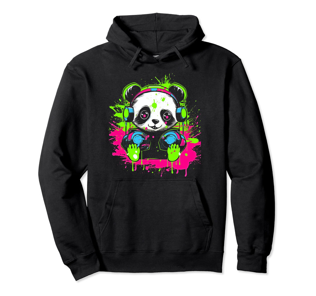 Kawaii Panda Dj Japanese Edm Y2K Hoodie - Unique Graphic Men Women - T-Shirt, Sweatshirt, Hoodie