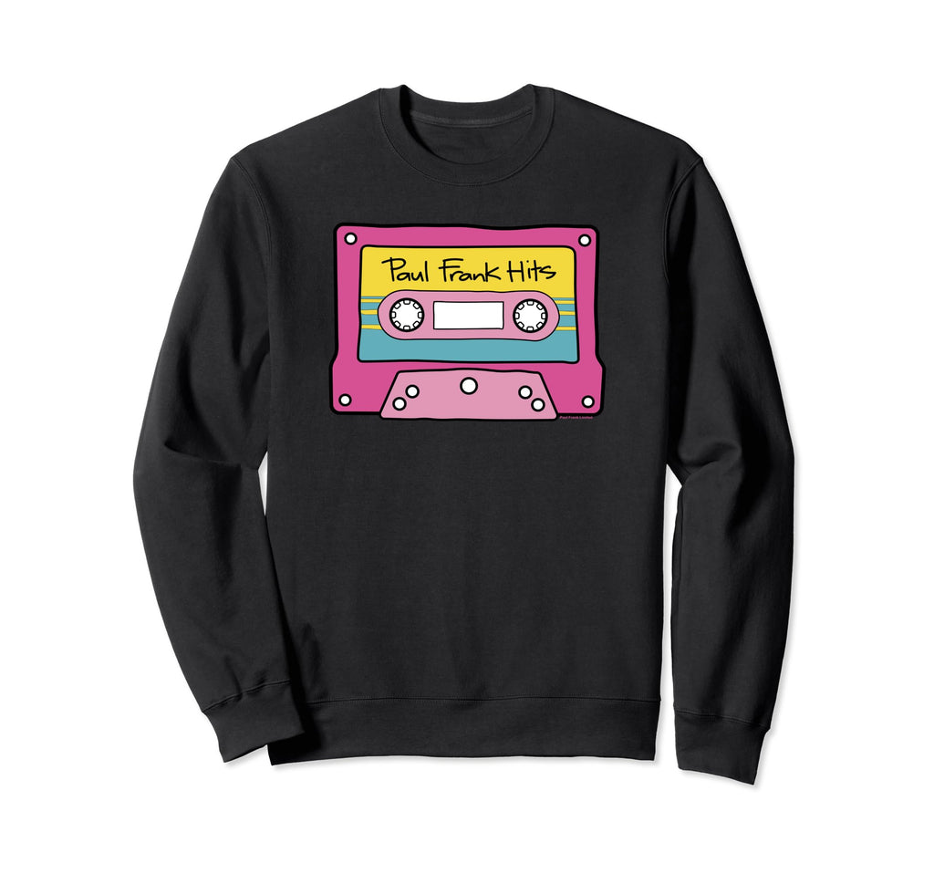Paul Frank Cassette Tape Hits Sweatshirt - Minimalist Print for Adults - T-Shirt, Sweatshirt, Hoodie