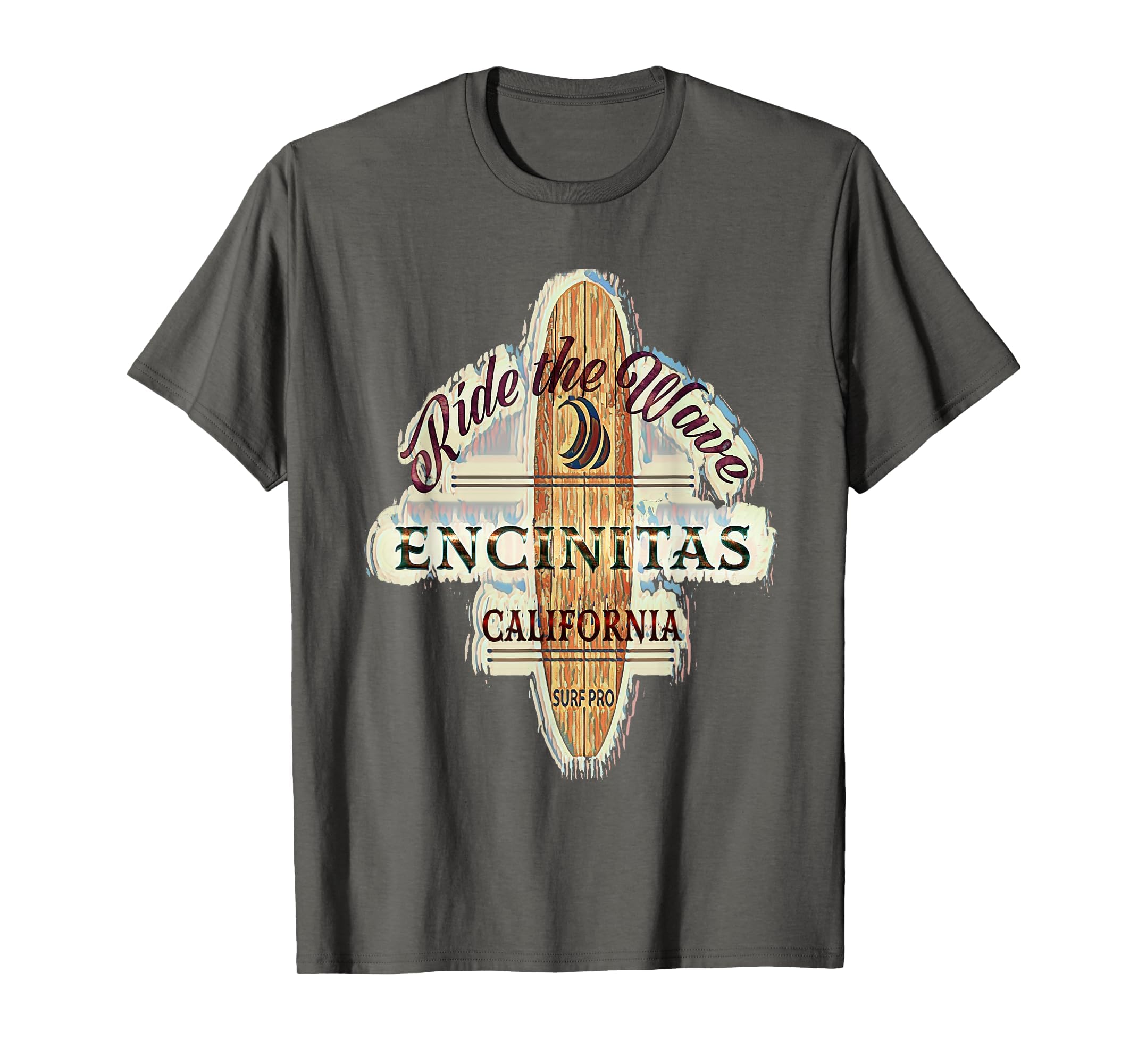 Encinitas Distressed Surfboard Sign T-Shirt - Aesthetic Graphic Men Women - T-Shirt, Sweatshirt, Hoodie