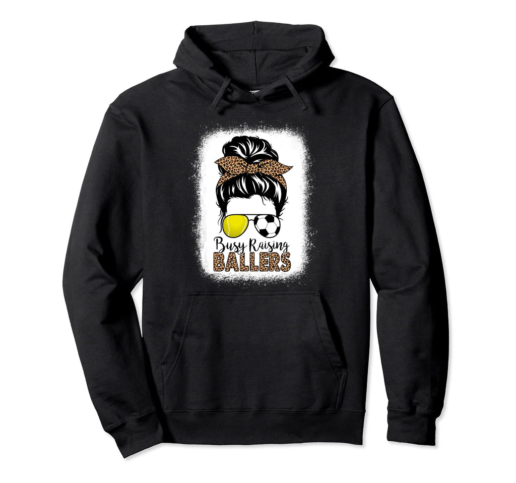 Busy Raising Ballers Soccer And Tennis Hoodie - Trendy Graphic Men Women - T-Shirt, Sweatshirt, Hoodie