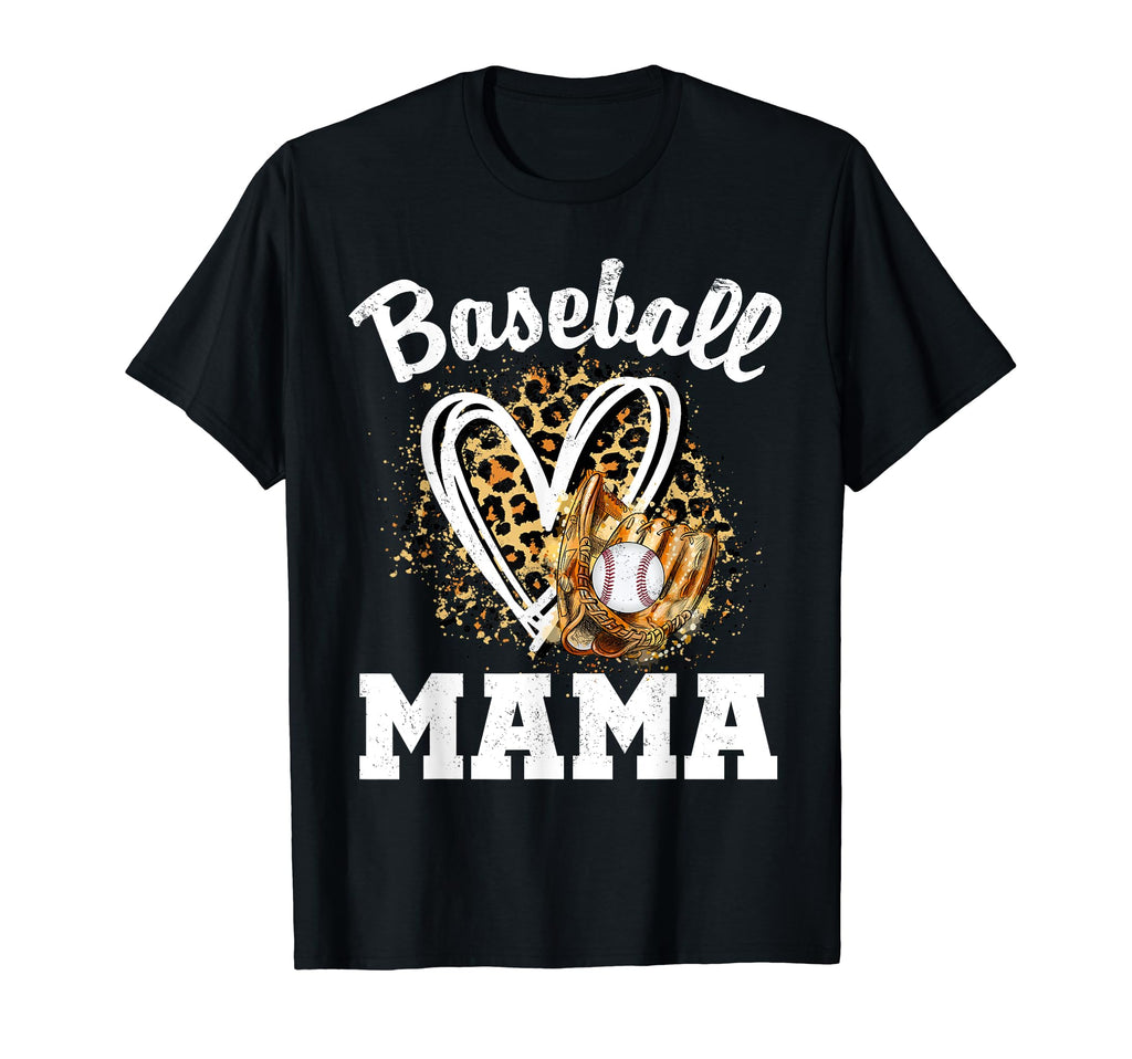 Baseball Mama Leopard Heart Matching T-Shirt - Streetwear Style Men Women - T-Shirt, Sweatshirt, Hoodie
