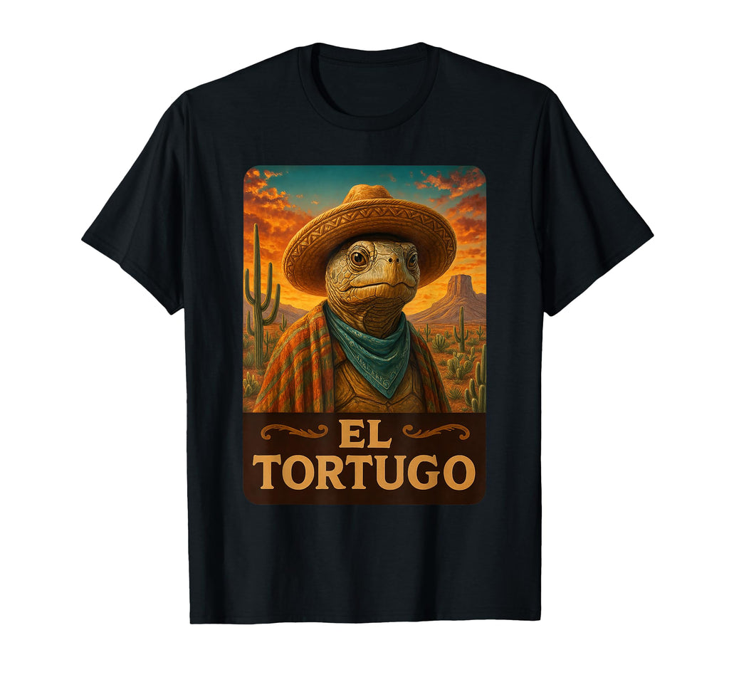 Tortoise El Tortugo Wild West Cowboy T-Shirt - Aesthetic Graphic Unisex - T-Shirt, Sweatshirt, Hoodie