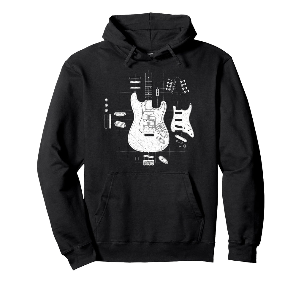 Rock Guitar Sketch Rock Music Lover Hoodie - Aesthetic Graphic Unisex - T-Shirt, Sweatshirt, Hoodie