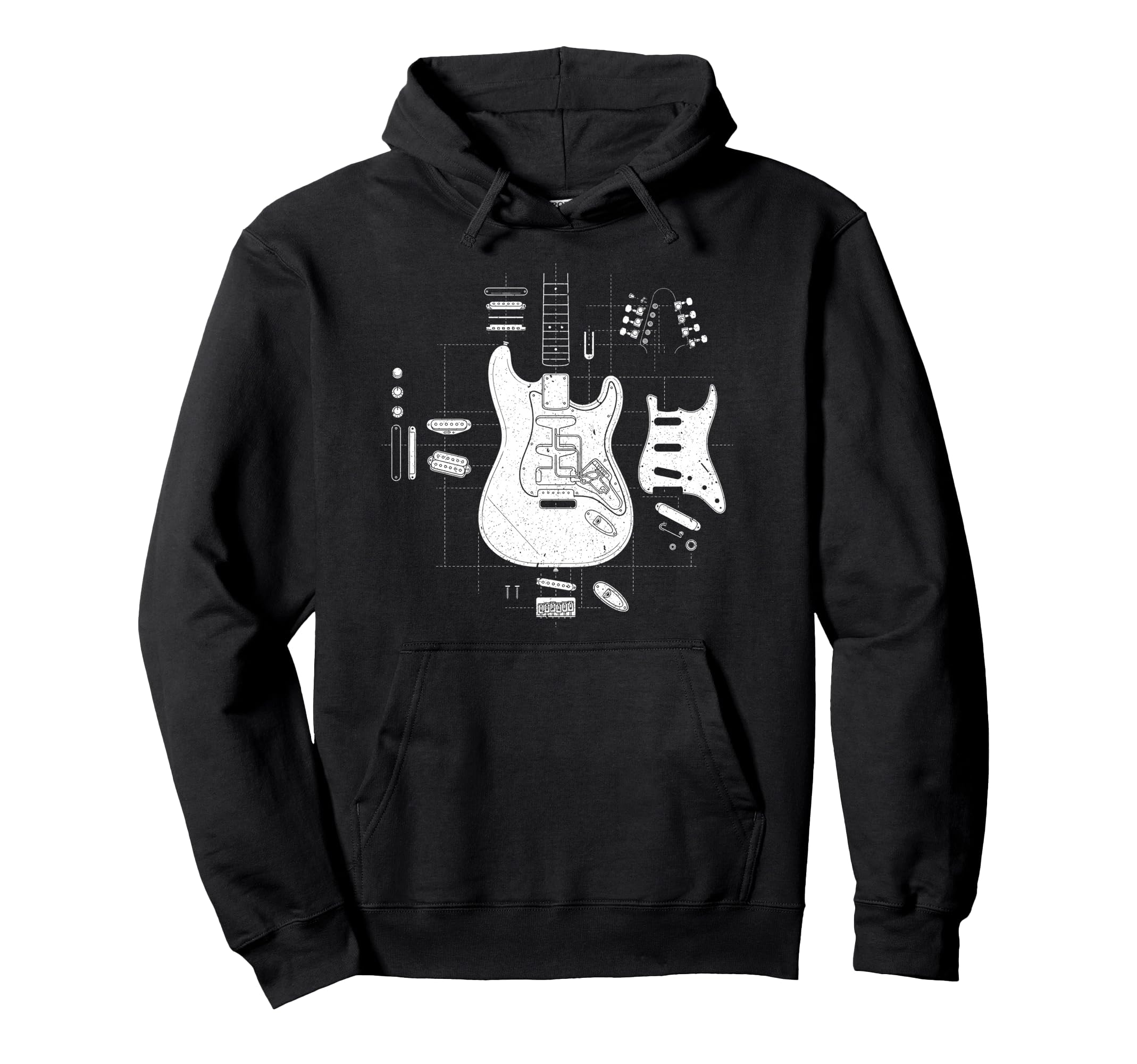 Rock Guitar Sketch Rock Music Lover Hoodie - Aesthetic Graphic Unisex - T-Shirt, Sweatshirt, Hoodie